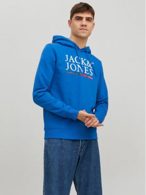 Džemperis su gobtuvu Jack&jones mėlyna
