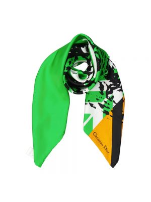 Bufanda de seda con estampado Dior verde