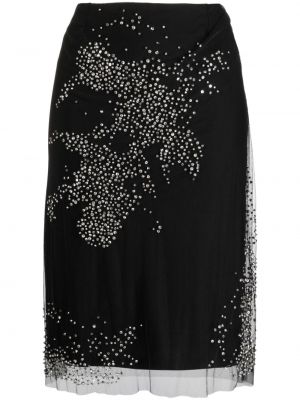 Křišťálové midi sukně Des Phemmes černé