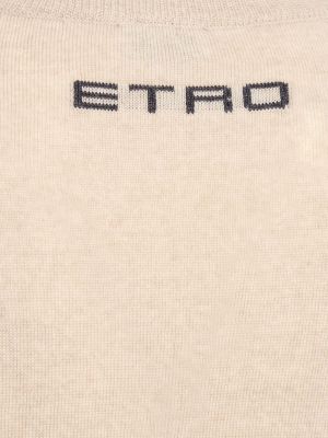 Pull en laine en tricot Etro gris