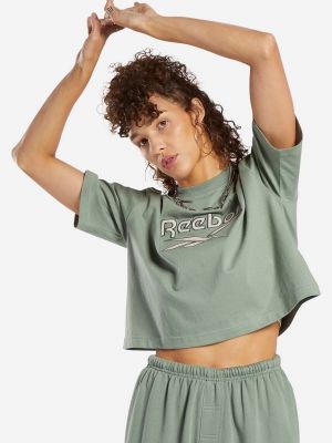 Bombažna majica Reebok Classic zelena