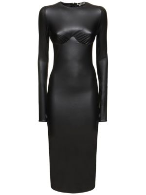 Midi šaty s dlhými rukávmi Alessandro Vigilante čierna
