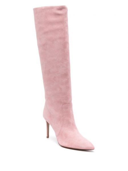 Semišové kotníkové boty Paris Texas růžové