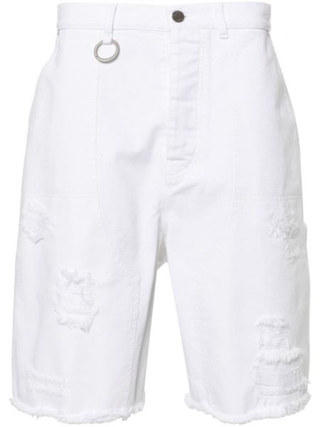 Obnosené džínsové šortky Etudes biela