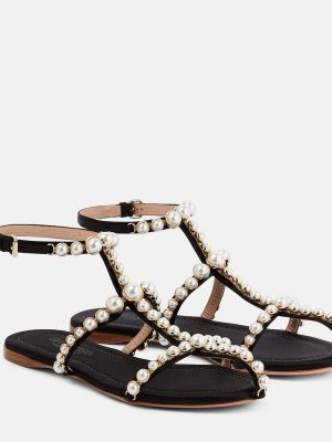 Sandales avec perles Giambattista Valli noir