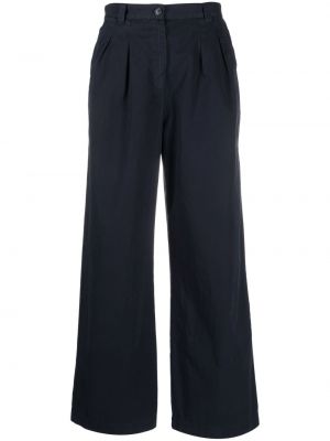Pantaloni din bumbac cu croială lejeră A.p.c. albastru