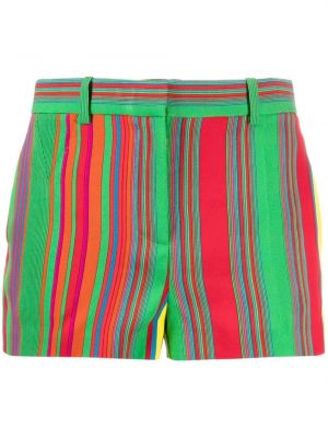 Pantalones cortos a rayas con estampado Versace verde