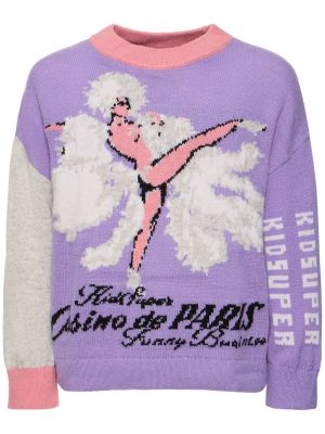 Jersey cuello alto de lana con cuello alto Kidsuper Studios violeta