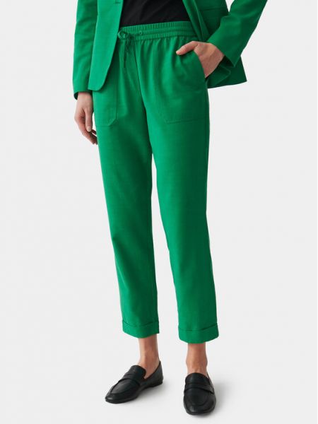 Bavlnené priliehavé nohavice Tatuum zelená