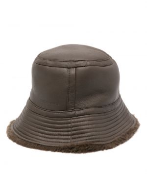 Kožený klobouk Yves Salomon hnědý