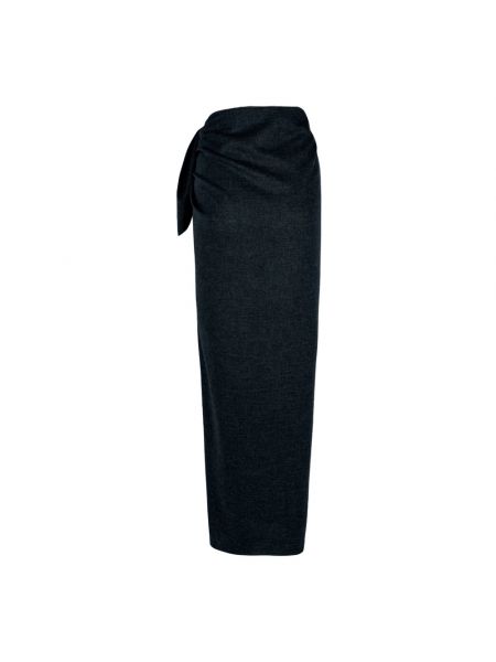 Falda larga de lana de cachemir con estampado de cachemira Cortana negro