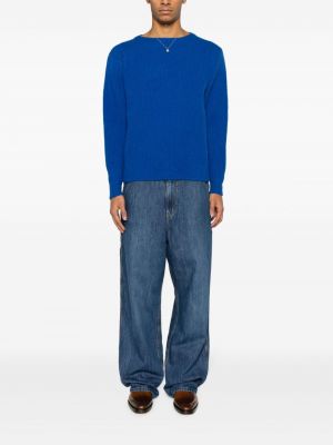 Sweter wełniany Auralee niebieski