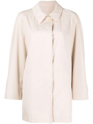 Bavlněný kabát s knoflíky s dlouhými rukávy Hermès - béžová