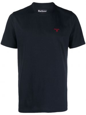 Kokvilnas t-krekls ar izšuvumiem Barbour zils