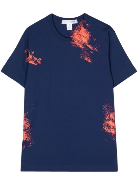 Bavlnené tričko s potlačou Comme Des Garçons Shirt modrá