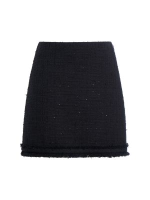 Памучна мини пола от туид Versace черно