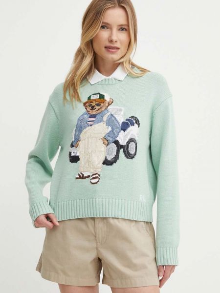 Pamučni pulover Polo Ralph Lauren zelena