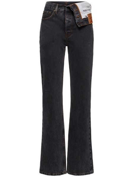 Asymmetriske straight jeans med høy midje Y/project svart