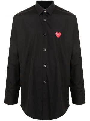 Bombažna srajca z vzorcem srca Comme Des Garçons Play črna