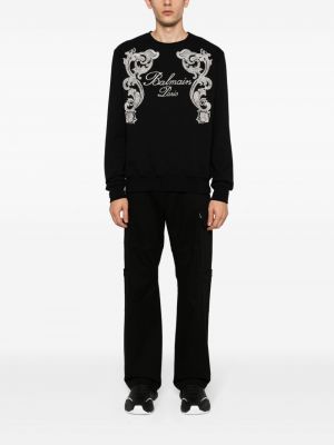 Sweatshirt aus baumwoll mit print Balmain schwarz