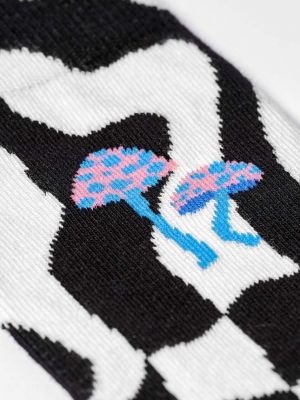 Nogavice s karirastim vzorcem Happy Socks črna