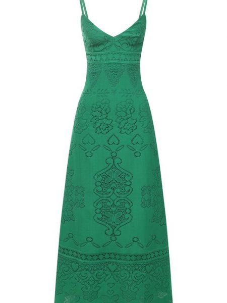 Хлопковое платье Valentino зеленое