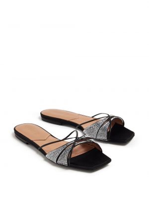 Kožené sandály bez podpatku D'accori černé