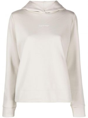 Bluza z kapturem bawełniana Calvin Klein szara