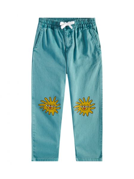 Trykt straight jeans for gutter Stella Mccartney Kids blå