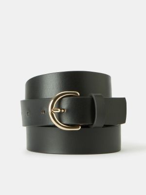 Cinturón de cuero con hebilla Latouche negro