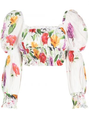 Блуза на цветя с принт Charo Ruiz Ibiza бяло