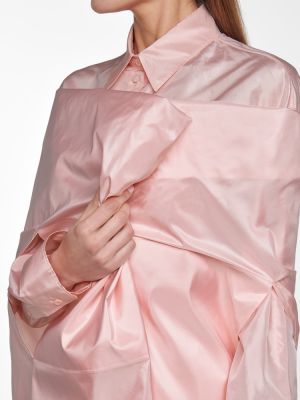 Hedvábný kabát Prada růžový