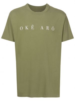 Raštuotas marškinėliai Osklen žalia