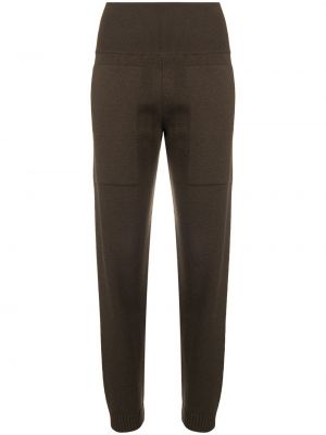 Vlněné kalhoty s vysokým pasem Hermès - hnědá