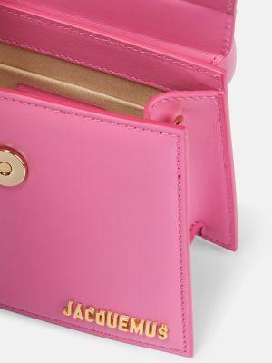 Кожени чанта за ръка Jacquemus розово