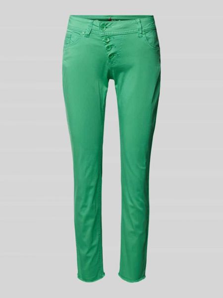 Spodnie slim fit z kieszeniami Buena Vista zielone