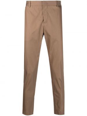 Pantaloni chino con cerniera slim fit Pt Torino marrone