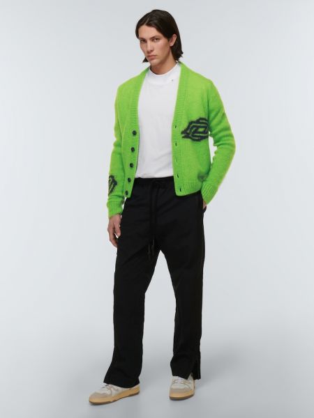 Cardigan din jacard de mohair Due Diligence verde