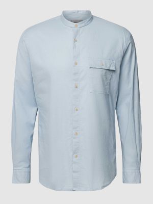Koszula ze stójką Pierre Cardin błękitna