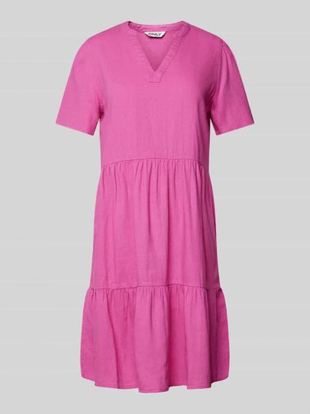 Sukienka mini z wiskozy Only różowa