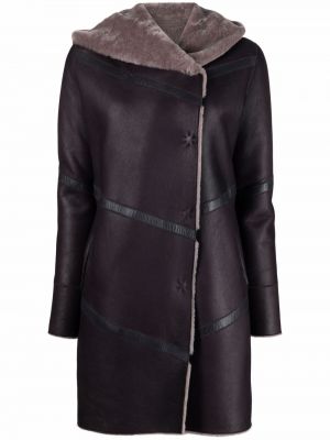 Kožený kabát Liska fialový