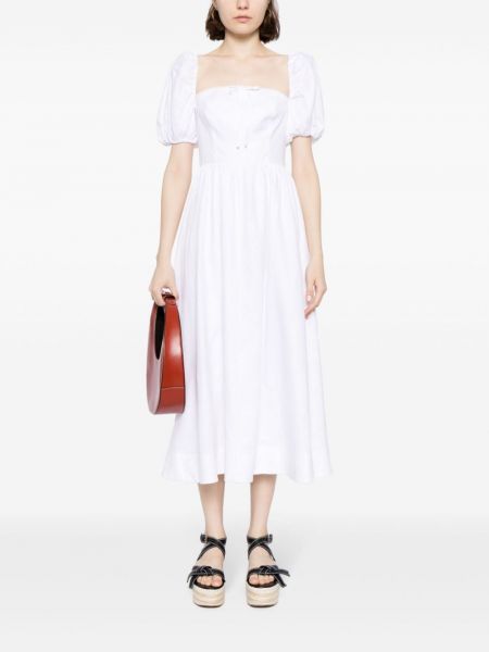 Lniana sukienka midi Reformation biała