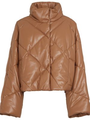 Kožená bunda z ekologickej kože Stand Studio hnedá