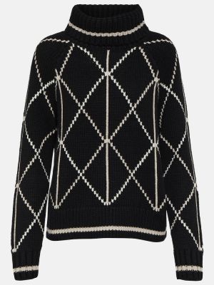 Kašmira džemperis ar augstu apkakli Bogner melns