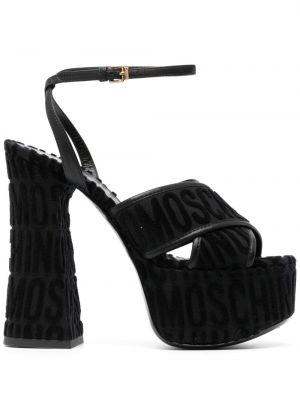 Sandále na podpätku Moschino čierna