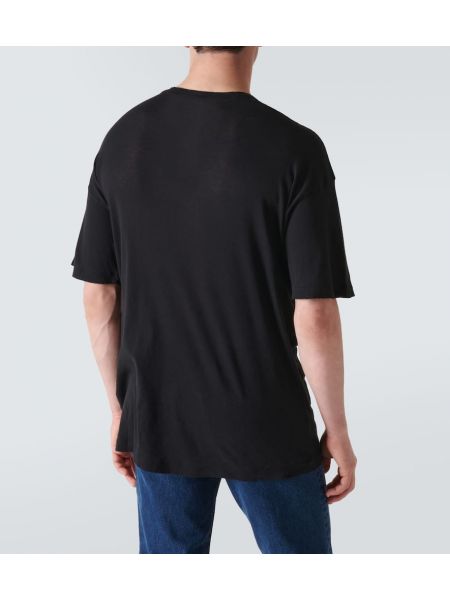 T-shirt en coton à imprimé Erl noir