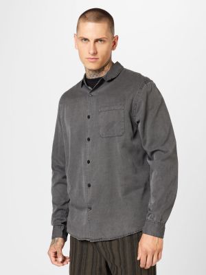 Μελανζέ βαμβακερό πουκάμισο Cotton On μαύρο