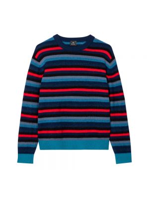Sweter w paski Ps By Paul Smith niebieski