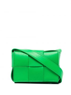 Кожени чанта Bottega Veneta зелено