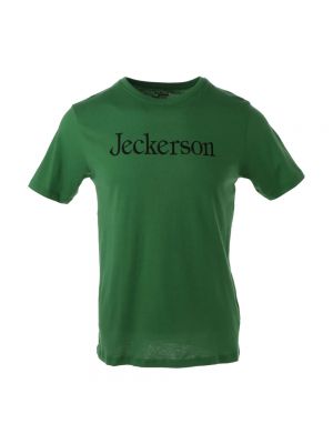 Koszulka slim fit z nadrukiem Jeckerson zielona